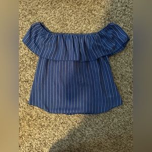 Blue off shoulder top